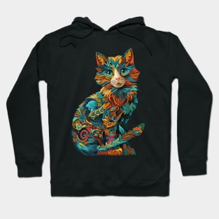 Artistic Boho Cat Hoodie